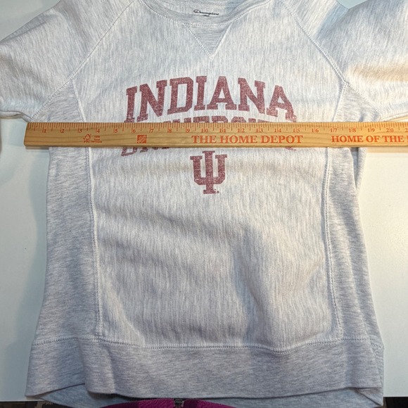 Indiana University Hoosiers NCAA Sweatshirt Gray Champion Reverse Weave Medium - Picture 5 of 6